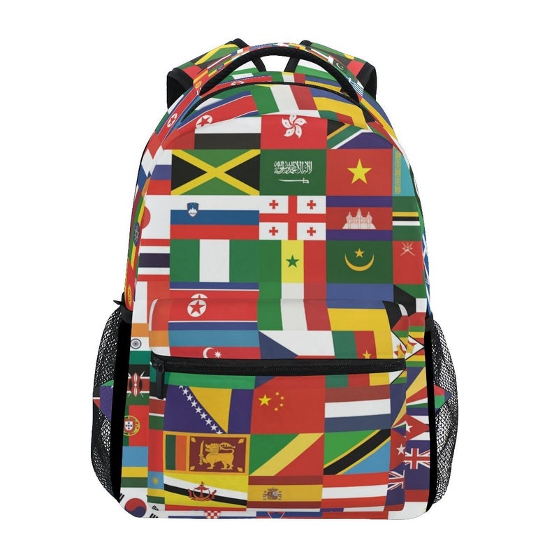 Bolaz Flag School Backpacks Multi Colorful Student Backpack for1th 2th 3th Grade Boys Girls Kids bookbag travel bag - Image 1